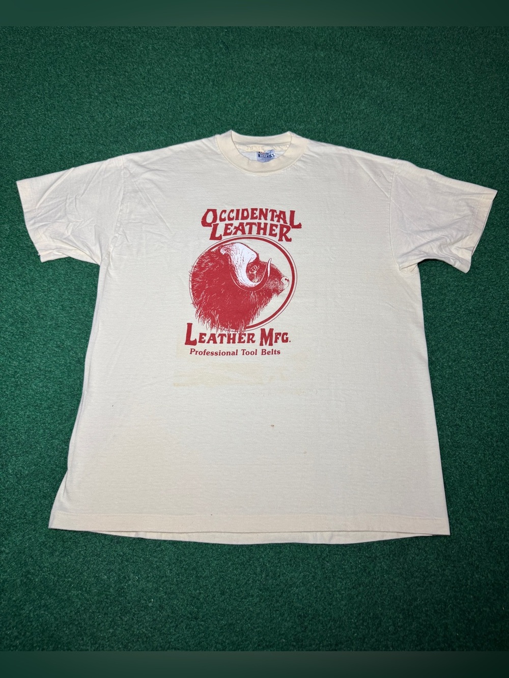 Occidental Leather Vintage T Shirt 80s 90s Tool Belt Promo Graphic Large Shirt